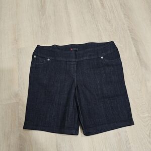 MXM Dark Wash Stretch Denim Bermuda Shorts High Rise  NWOT